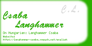csaba langhammer business card